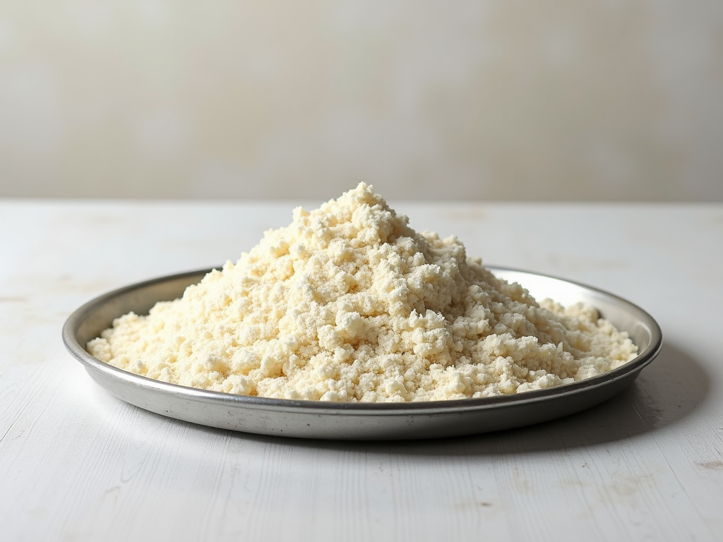 White, fine cassava flour in a bowl